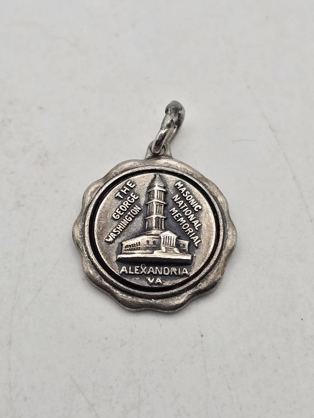 Sterling Silver Alexandria Masonic Memorial Charm
